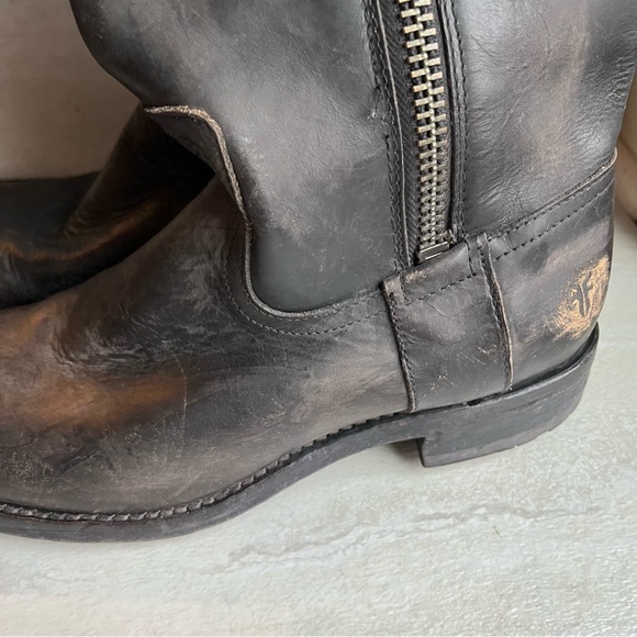 Frye Heath Distressed Moto Style Boots 76286 Size 8.5B - Picture 5 of 13